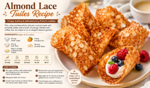 Homemade Desserts Crispy Almond Lace Tuiles Recipe